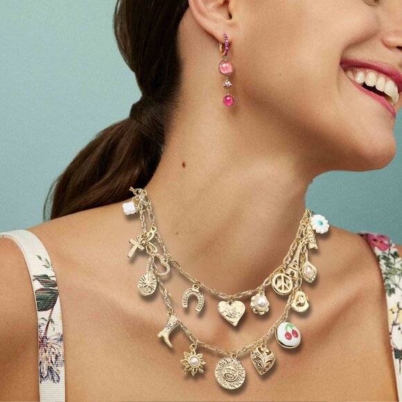 Free People Jewelry - NEW Gold Dipped Charm Necklace Cowgirl at Heart Western Vibe Summer Necklace